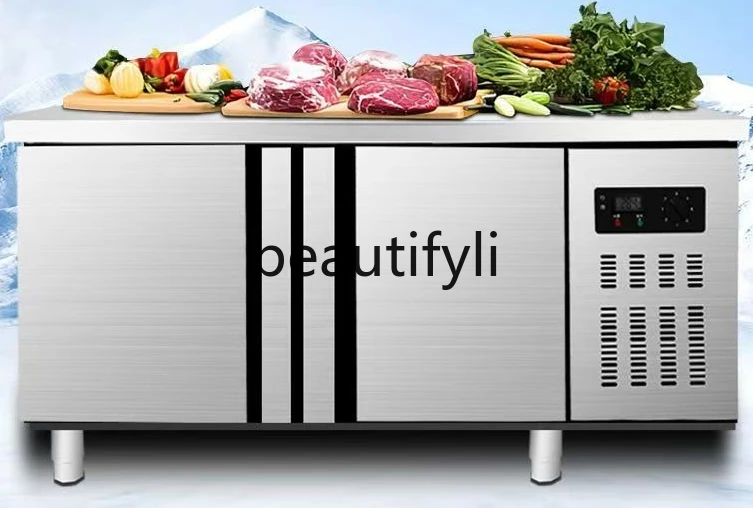 Commercial stainless steel, single temperature cabinet workbench, freezing, kitchen bedroom console fresh-keeping and freezing