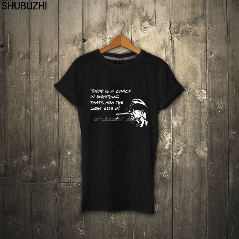 Camiseta de algodón de marca de verano para hombres, camiseta de Hip Hop para hombres, camiseta de Fitness para hombres, camiseta de cita de lésbz5566 Hay una grieta en todo sbz5566