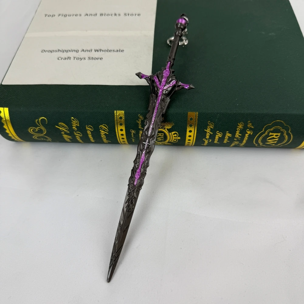 Final Omega Fantasy Sword Replica - 21cm/8.26in Metal Alloy Collectible with Electroplating Finish, Safe Blunt Blade