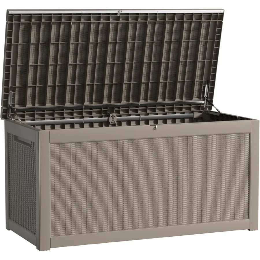 

Водонепроницаемый ящик для хранения на открытом воздухе, 260 галлонов, устойчивый к ультрафиолетовому излучению, полимерный ящик с гидравлическим стержнем для усиленной стабильности, идеально подходящий для P