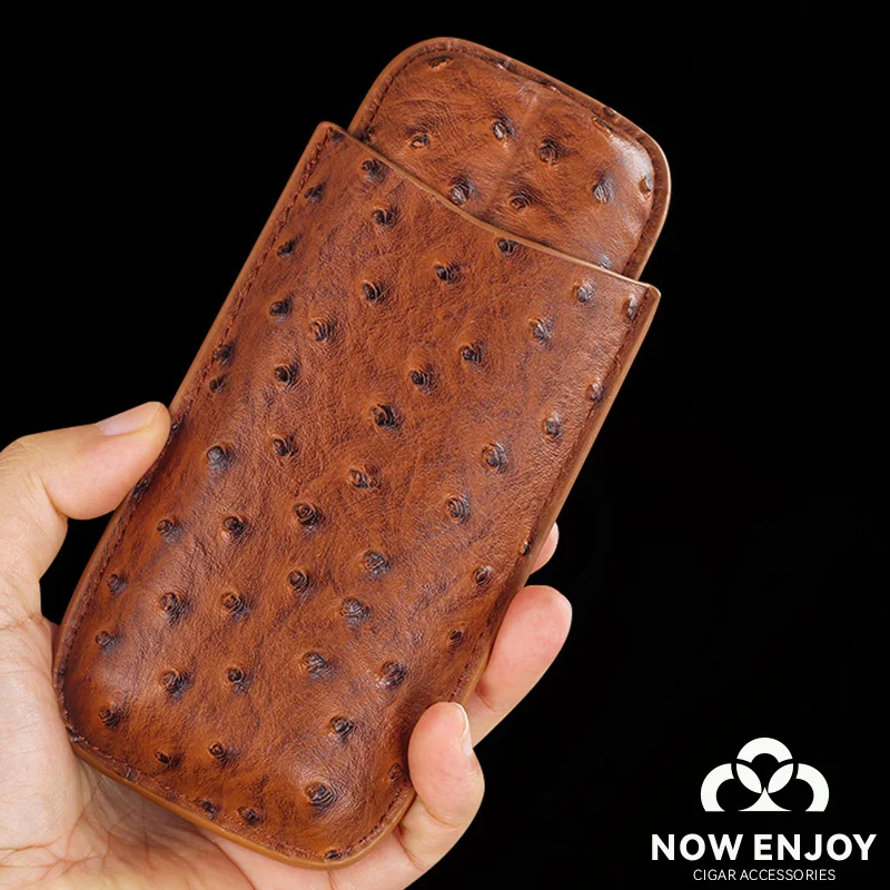 NOW ENJOY 2026 Hot Sale Luxury Cigar Case Cigar Humidor Holds 2 Cigars PU Leather Travel Case Smoking Accessories Men's Gift view 6