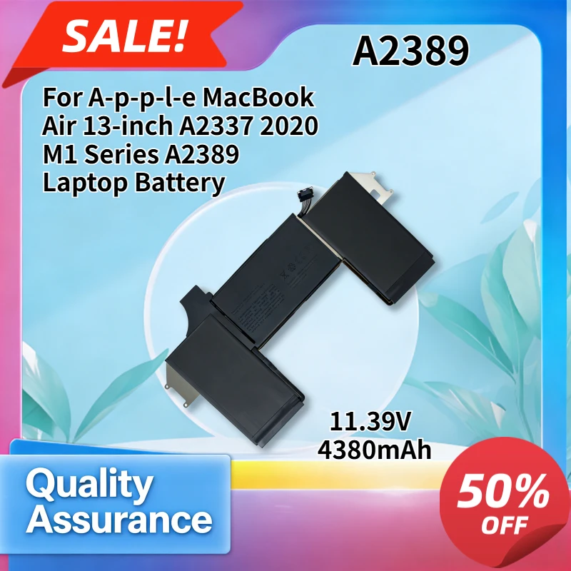 4380mAh Compatible with A-p-p-l-e MacBook Air 13-inch A2337 2020 M1 Series A2389 Laptop Battery