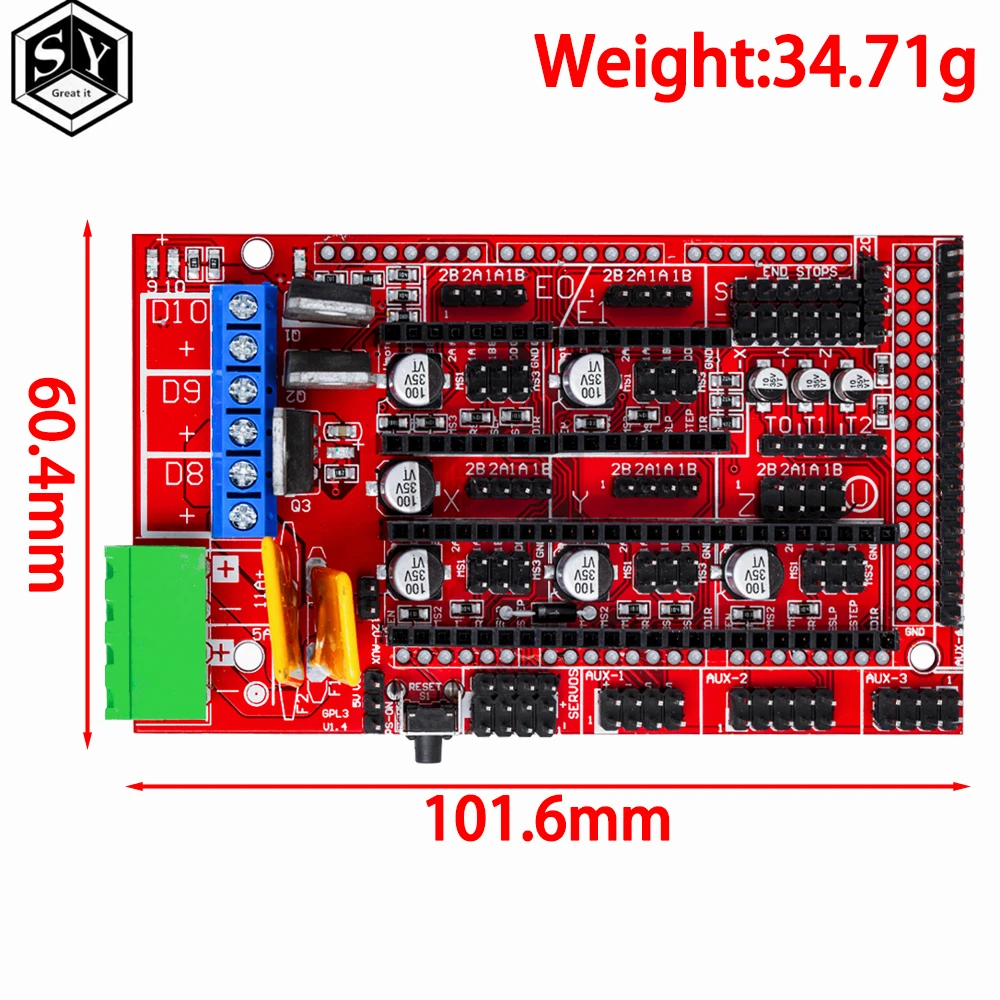 1PCS BAISHUN Arrived Printer Control Board for RAMPS 1.4 Reprap Mendel Prusa Wholesale Store [Newest]Brand New