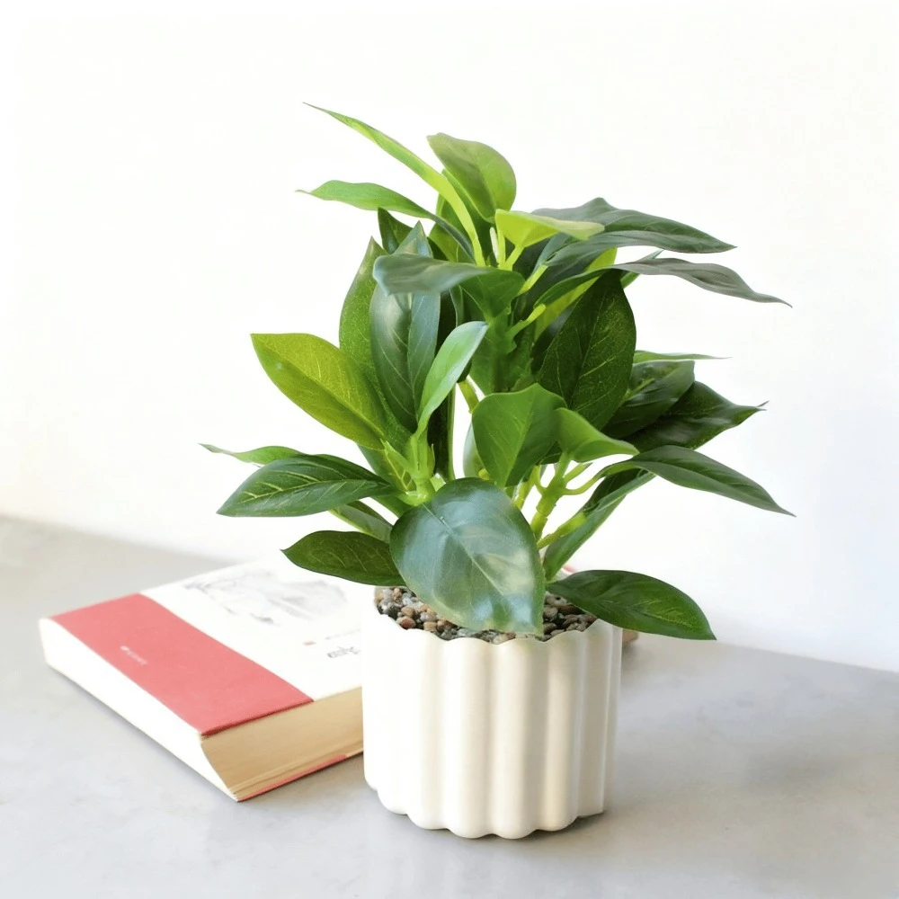 Simulation Flower Banyan Leaves Small Bonsai Creative Ornament Decoration Artificial Green Plant Simulation Potted Plant