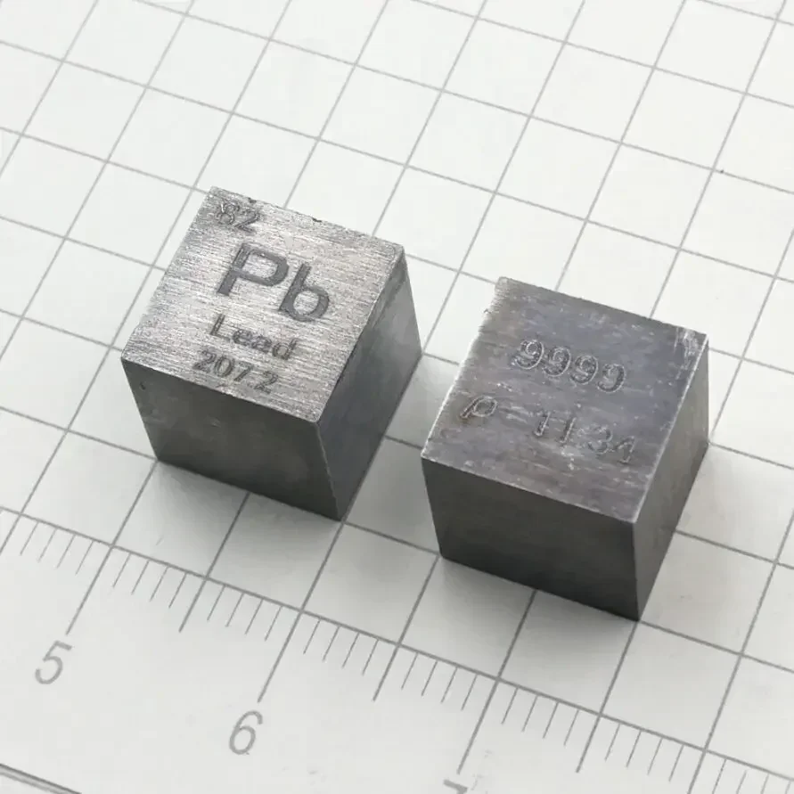 Lead Pb Metal 10mm Density Cube 99.99% Pure for Element Collection