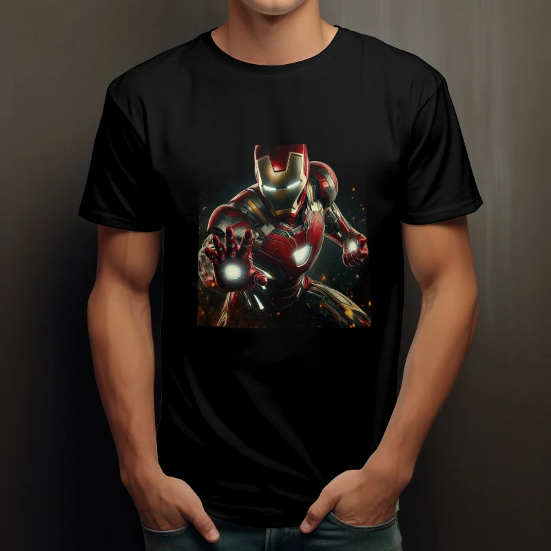 

Iron Man Limited Edition T-Shirt Exclusive Edition Short-sleeved Men's Pure Cotton Cartoon High Street Versatile Trendy Brand