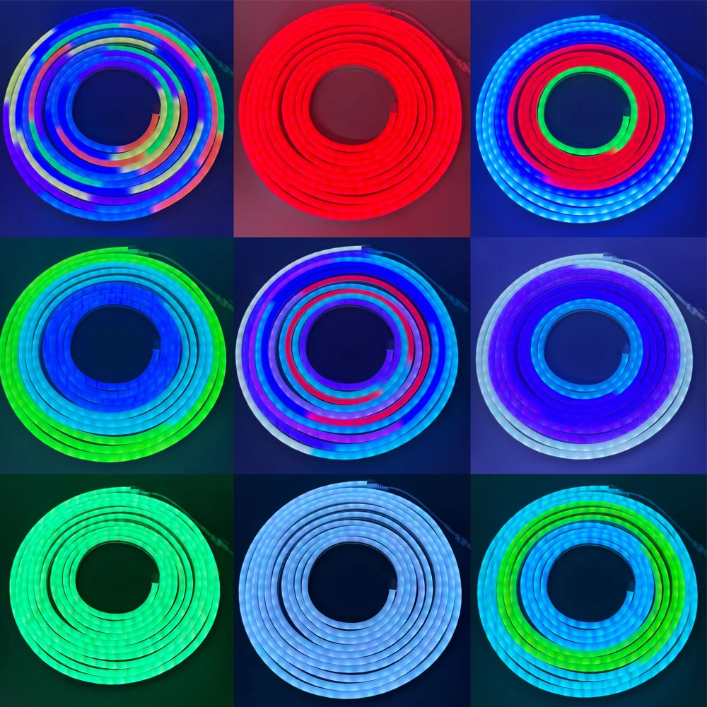 DC12V 1M-5M Tuya WiFi RGBIC Morbido Neon LED Strip Vita Intelligente APP di Controllo Remoto Dream Color Lampada nastro Impermeabile per Alexa/Google