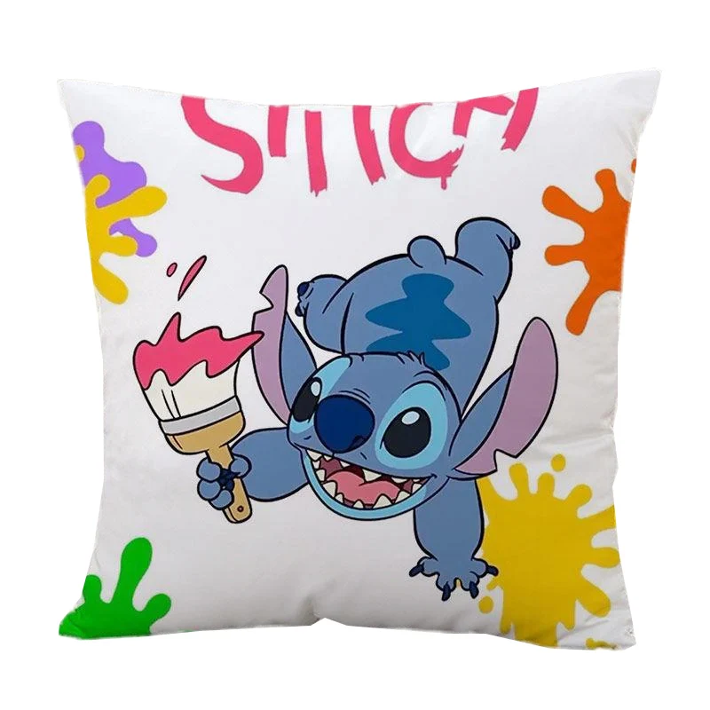 Disney Lilo & Stitch Kids Throw Pillow Case For Sofa Car Decorative Nap Cushion Cover Boy Girl Birthday Gifts 40x40cm