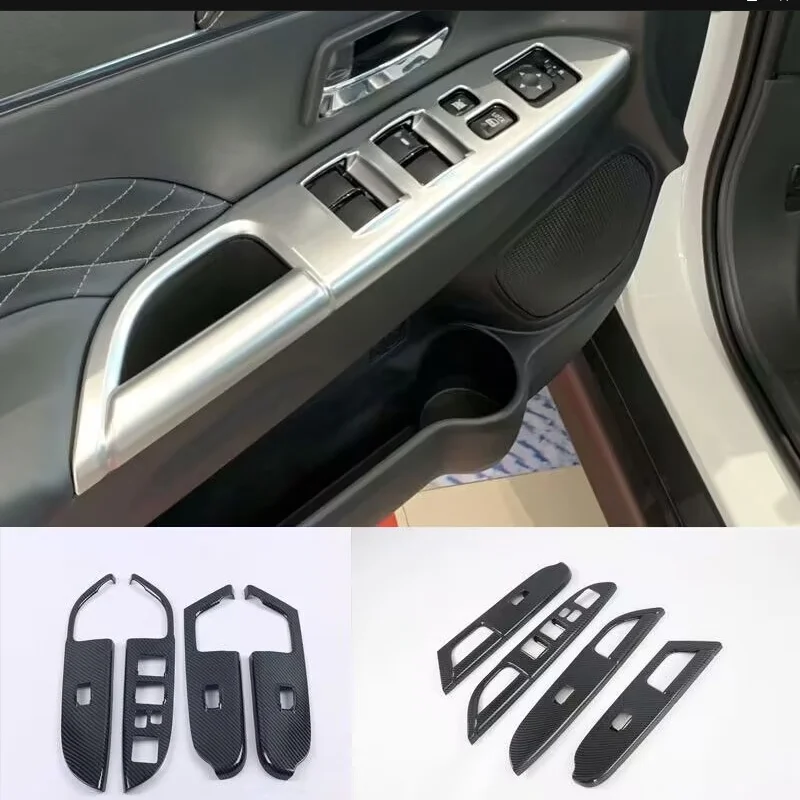 LHD For Mitsubishi ASX  2020-2023ABS Window Switch Glass Lift Control Buttons Armrest Cover Trim Sticker Car Styling Accessories