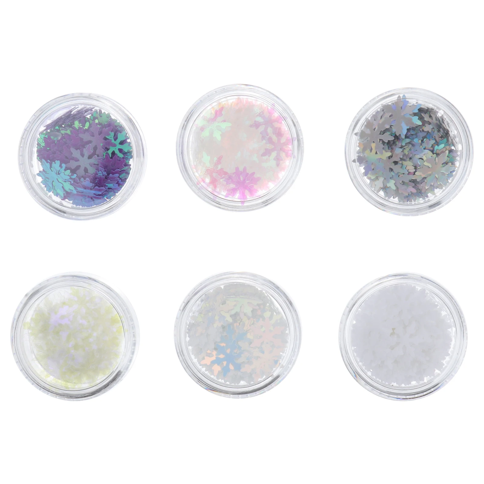 

6Pcs Christmas Snowflake Nail Art Sequins Shining Manicure Paillette Creative Fun Decorative Salon Use Nail