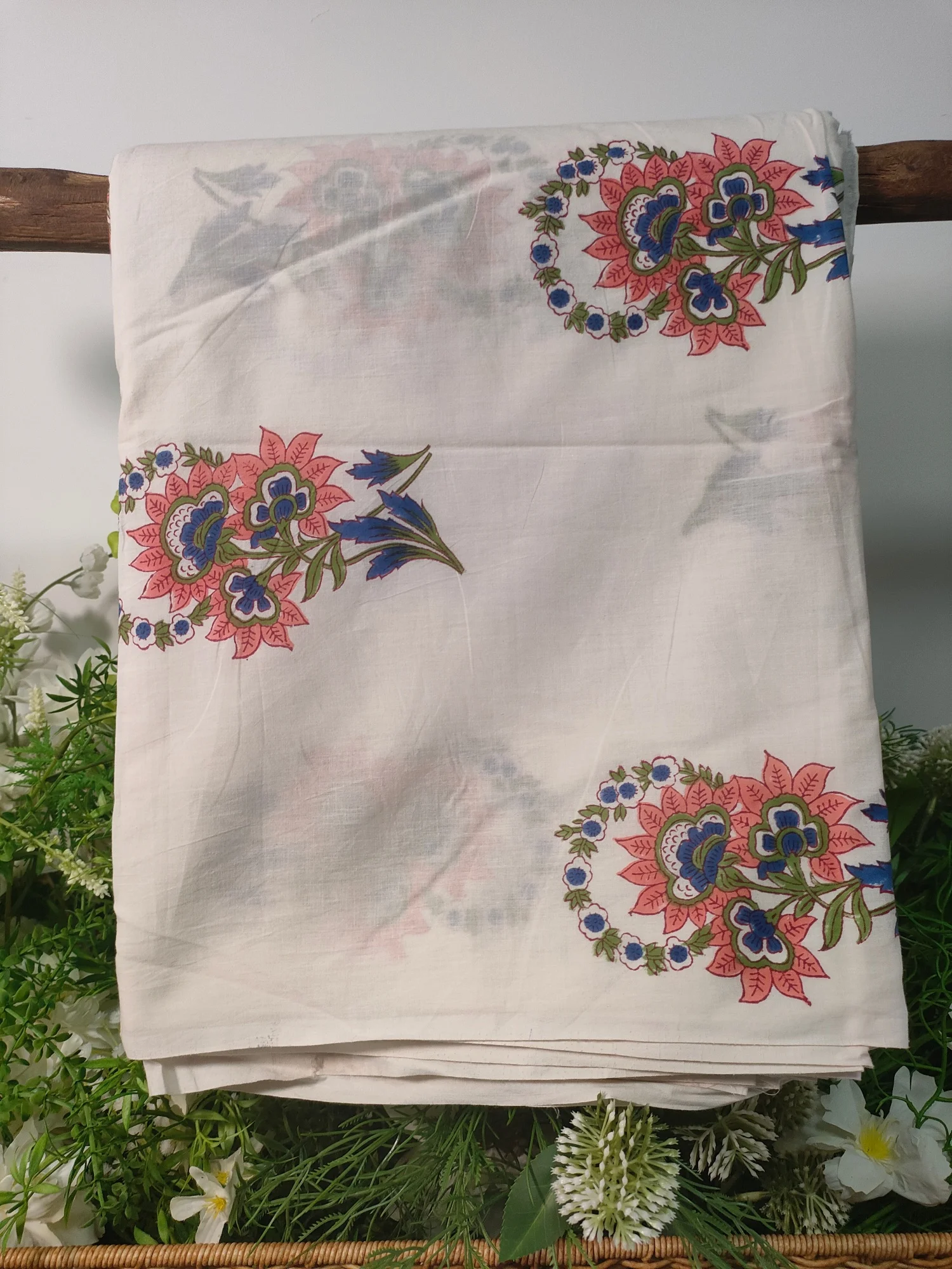 

India Block Wooden Printed Cotton Soft Thin Fabric for Sewing Quilting Home Decor - High Quality Sustainable Fabric