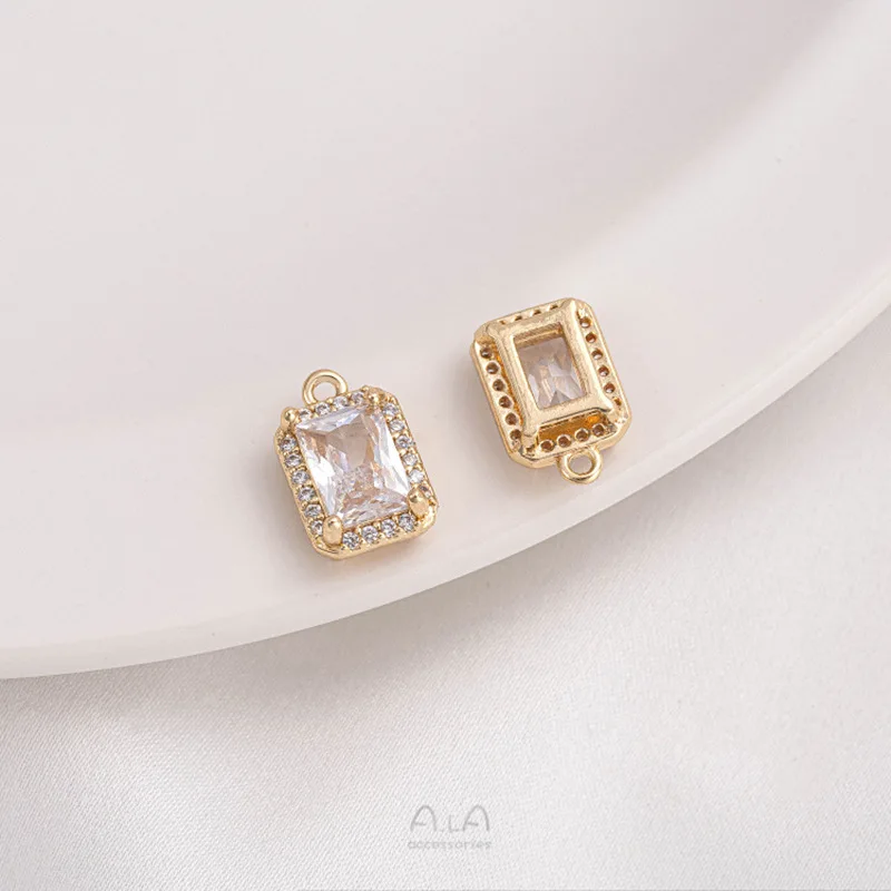 

Подвеска-шарм для самостоятельного изготовления украшений: 14-каратное золото с микроинкрустацией цирконами, геометрические формы (прямоугольник, сердце, пентаграмма, капля) с сохранением цвета