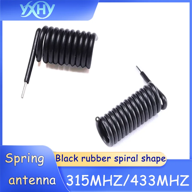 10pcs 315 MHz / 433 MHz spring antenna wireless receiving and transmitting remote control module black rubber spiral shape