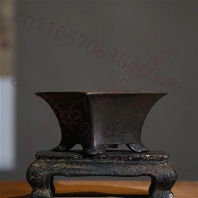 Purple Sand Flowerpot Miniature Tetragonal Bonsai Pot Calamus Succulent Pot