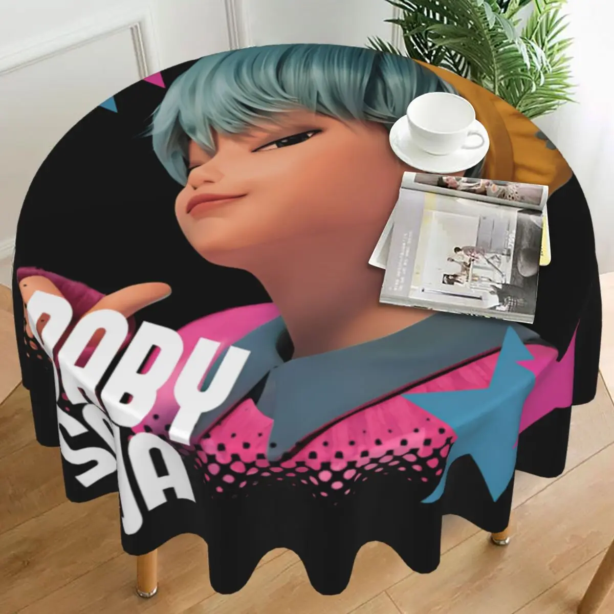 

Baby Saja Tablecloth Kpop Fashion Round Table Cloth For Living Room Dining Table Cover Cheap Design Table Decoration