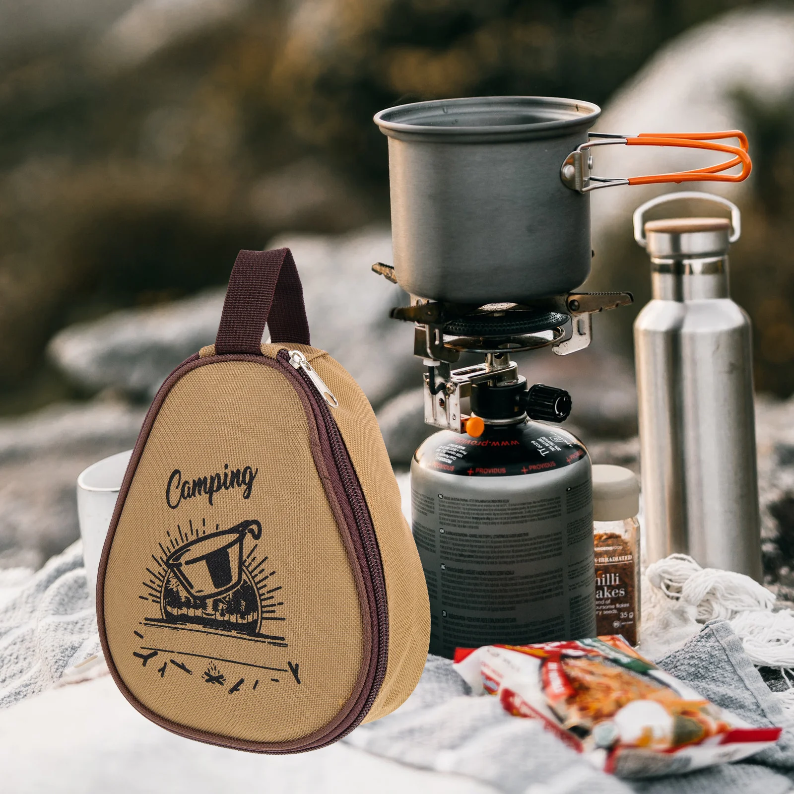 캠핑 식기 가방 옥스포드 천 대용량 방수 식기 정리함 휴대용 보관 파우치 야외 피크닉