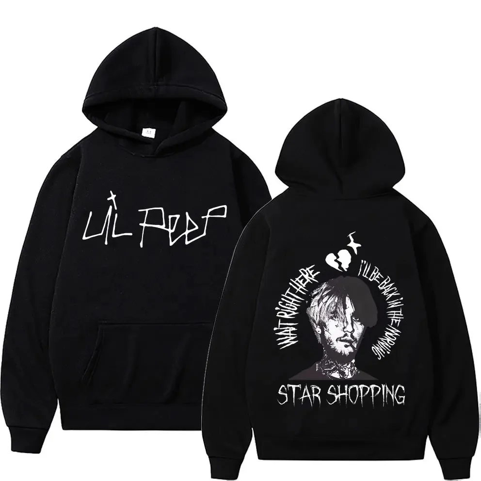 Rapper Lil Peep Graphic Hoodie Men\'s Retro 90s Hip Hop Punk Style Hoodies Harajuku Unisex Casual Oversized Pullovers Sweatshirts