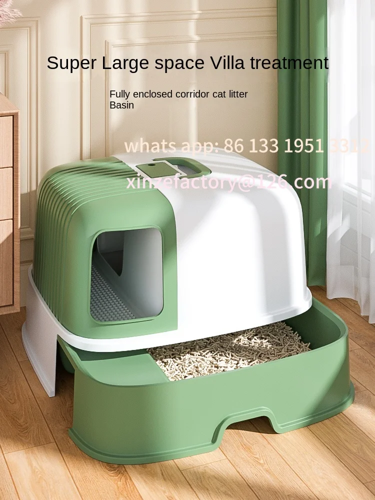 

Customizable Cat Litter Box Fully Enclosed Oversized Hallway Supply Tray Oversized Long Aisle Drawer Pet Toilet Furniture Suppli
