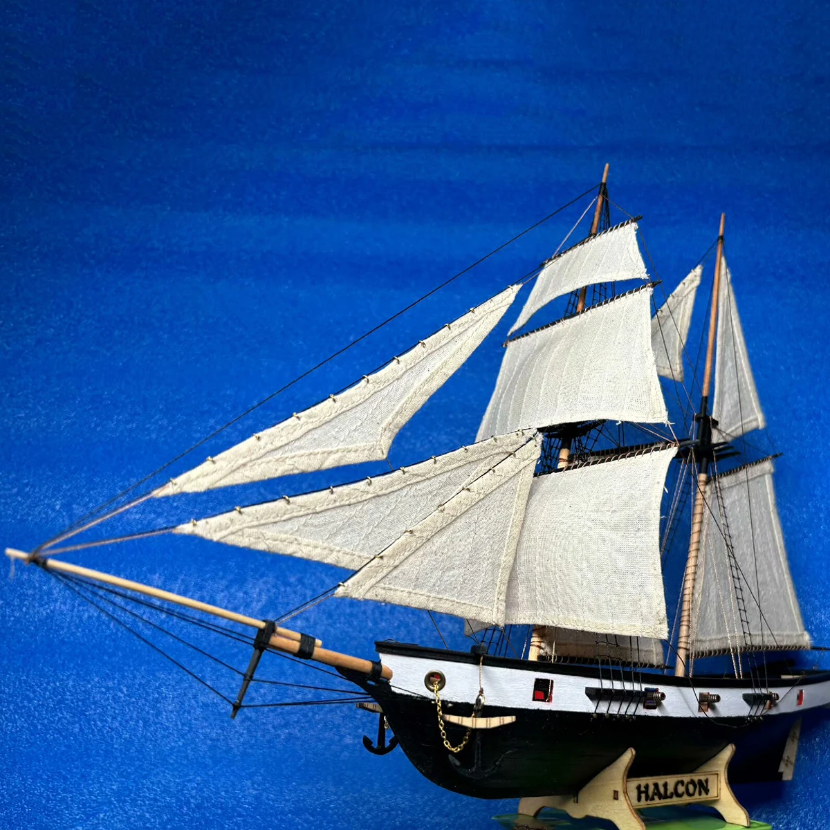 

1/100 модель парусника Halco, 40 см, ручная работа, материал из цельного дерева, цветная версия, модель парусника RTR, игрушка для мальчика, подарочные украшения