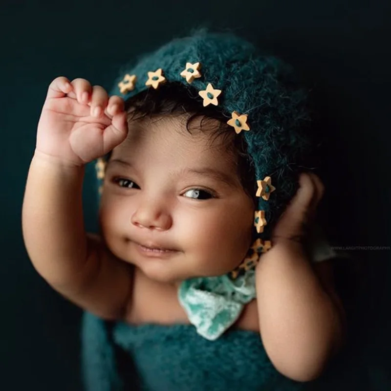 Mohair topi bintang untuk fotografi, perlengkapan Studio foto anak bayi, topi bintang fotografi bayi