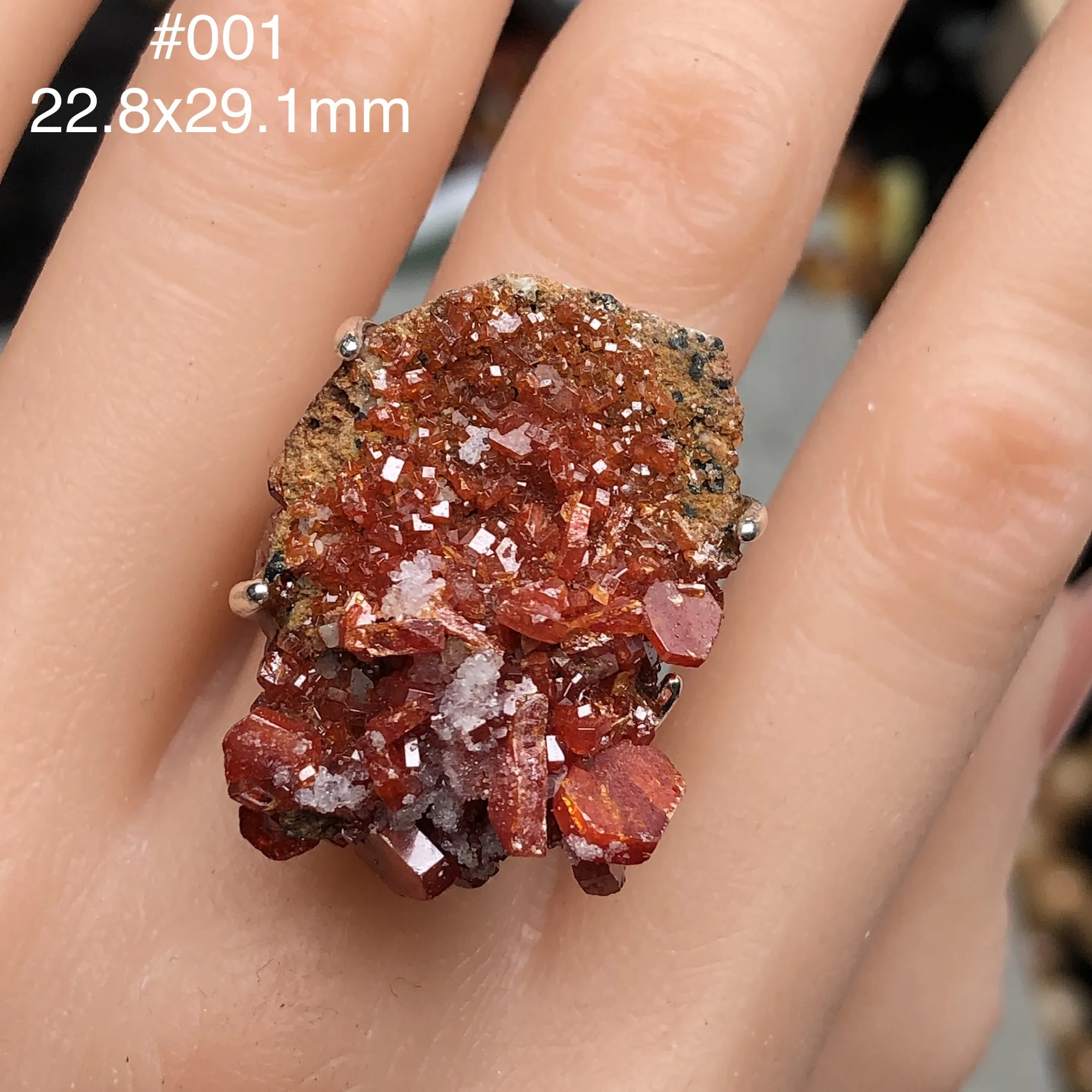 1 Pc Fengbaowu Natural Raw Rough Stone Quartz Crystal Mineral Specimen Azurite Ring Reiki Healing Stone Jewelry Gift Women Men