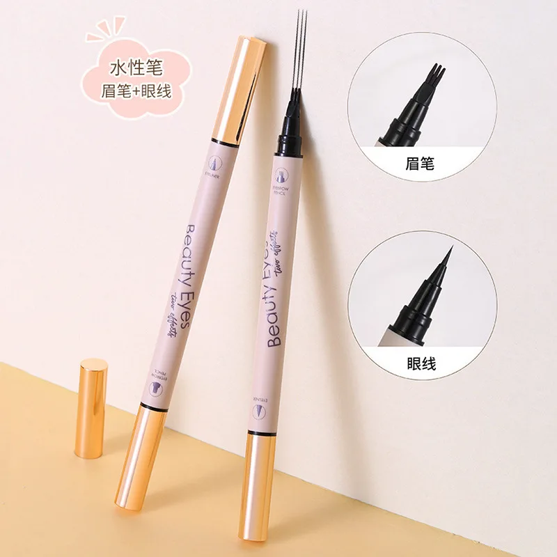 

Double-ended Eye Makeup Pen Dual Purpose Eyeliner and Eyebrow Pencil 2-in-1 Dual-head Multi-purpose Liquid Eyeliner