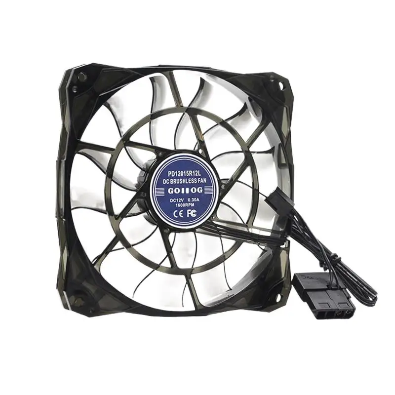 12015 Ultra-Thin 15mm Thick Large Air Volume Adjustable Speed 120x120x15mm Computer Chassis CPU Cooling Fan 12V Cooler