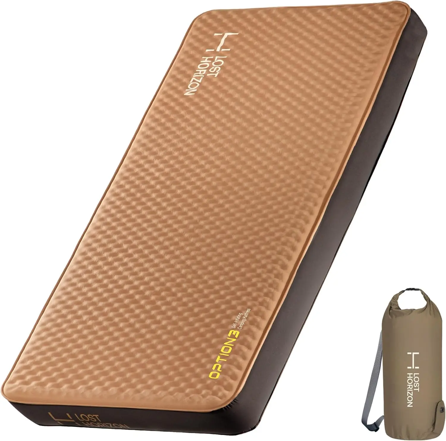 مرتبة تخييم هوائية وإسفنجية، وسادة نوم ذاتية النفخ، سميكة 4.5 بوصة، مع كيس مضخة، فردي #1