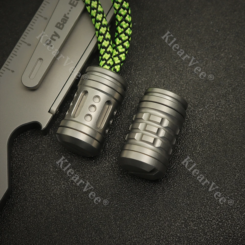 

Три в одном резьбовой титановый сплав анти-потерянный кулон из паракорда тканый EDC нож кулон скрытый брелок кулон