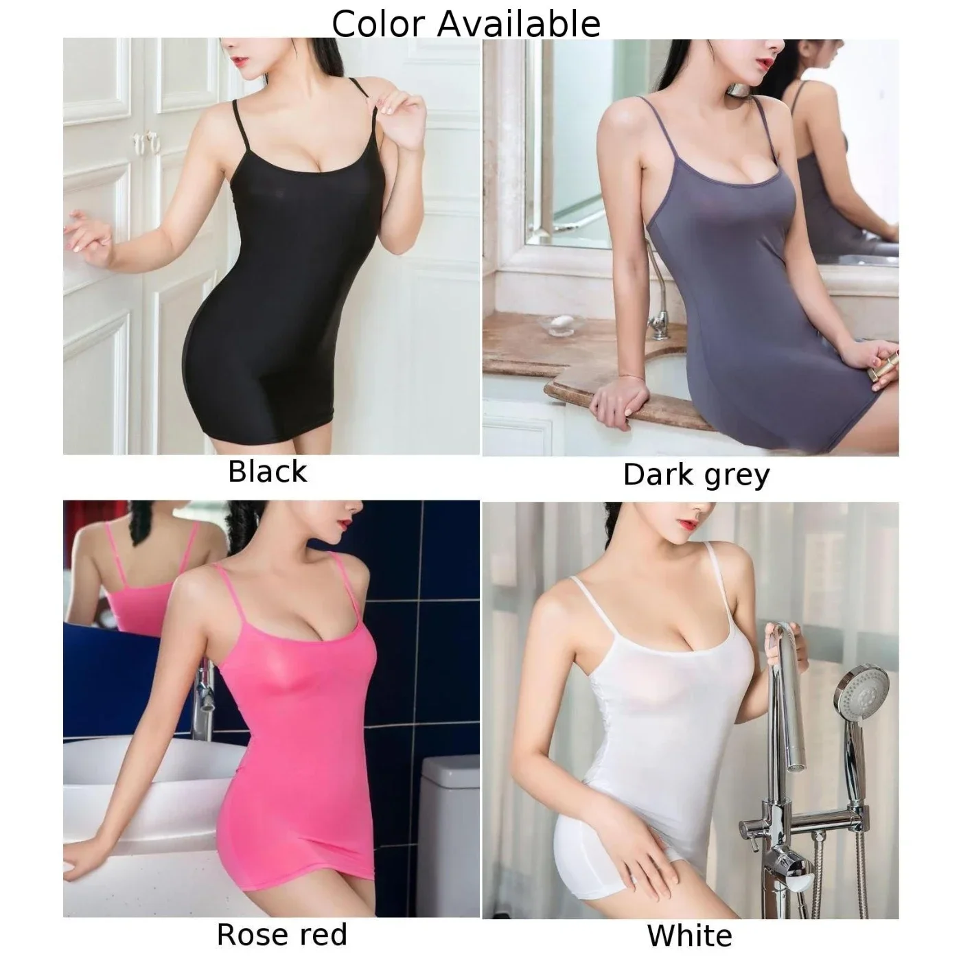 Women See Through Dress Low Cut Backless Sheer Sleeveless Lingerie Sleepwear