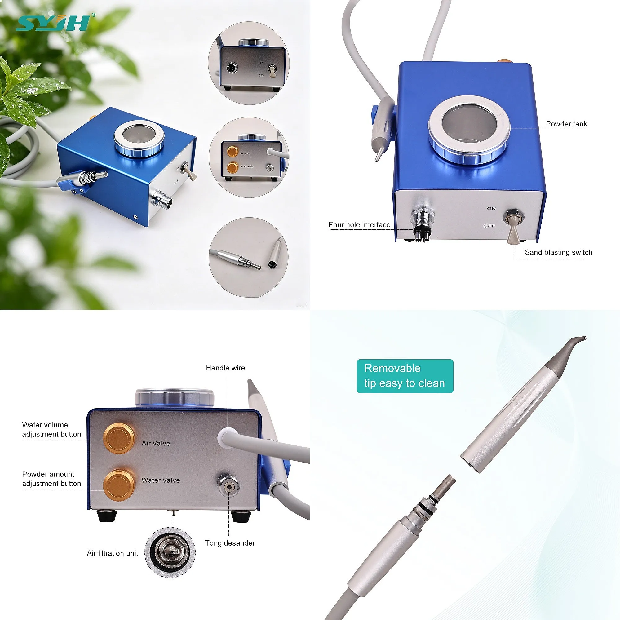 Dentals Air Water Sandblasting Machine Air Polisher B2/M4 Prophy Teeth Cleaning Device Lab Equipment