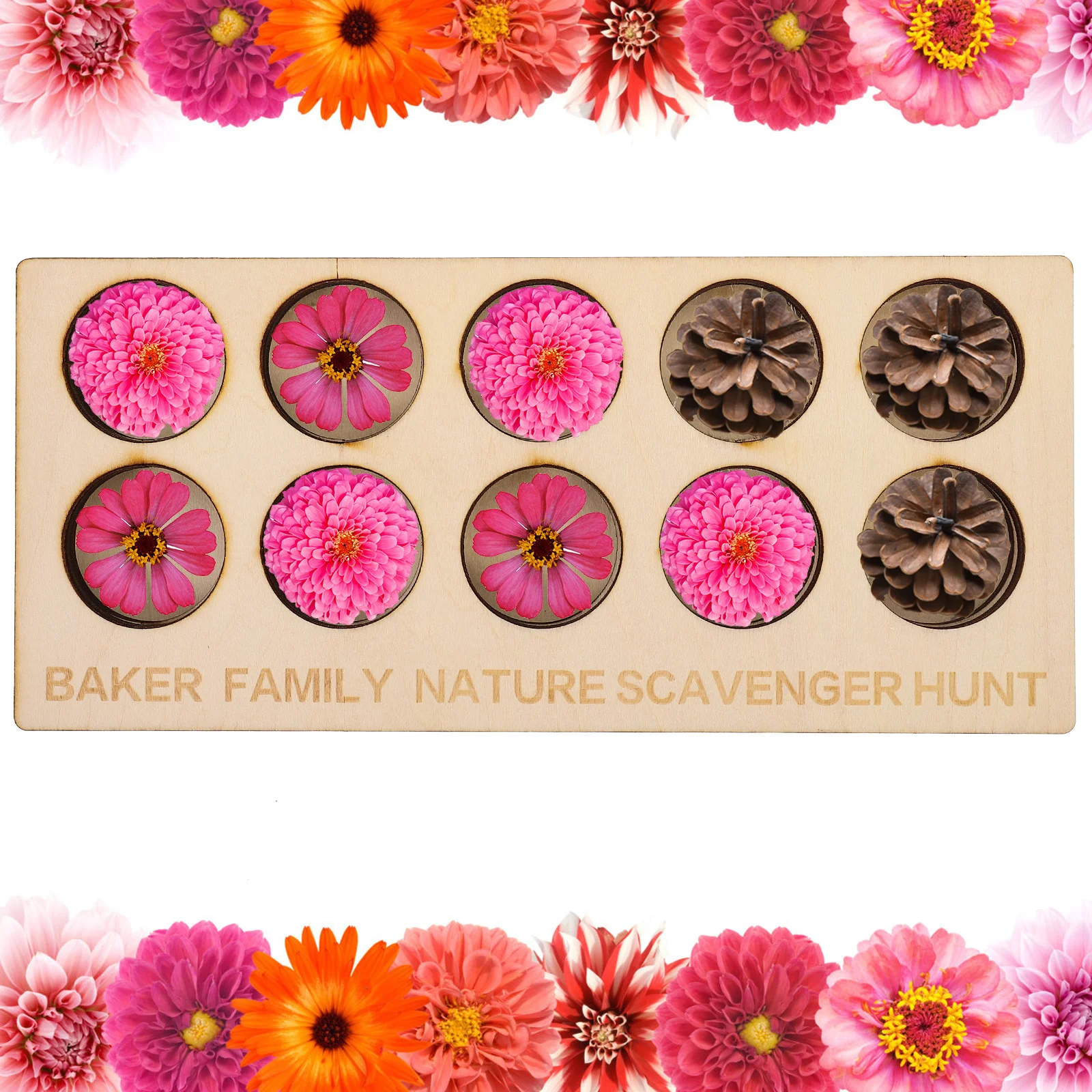 

Exploration Game Board Outdoor Nature Activity Tool Lightweight Portable Scavenger Hunting Game Board Wooden Specimen Collecting