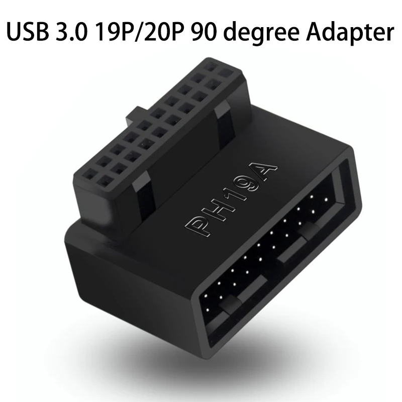 Computer Motherboard Header Adapter Stecker USB 3,0 19Pin/20Pin 90 Grad Desktop Konverter Desktop-Computer Zubehör – Detail 1