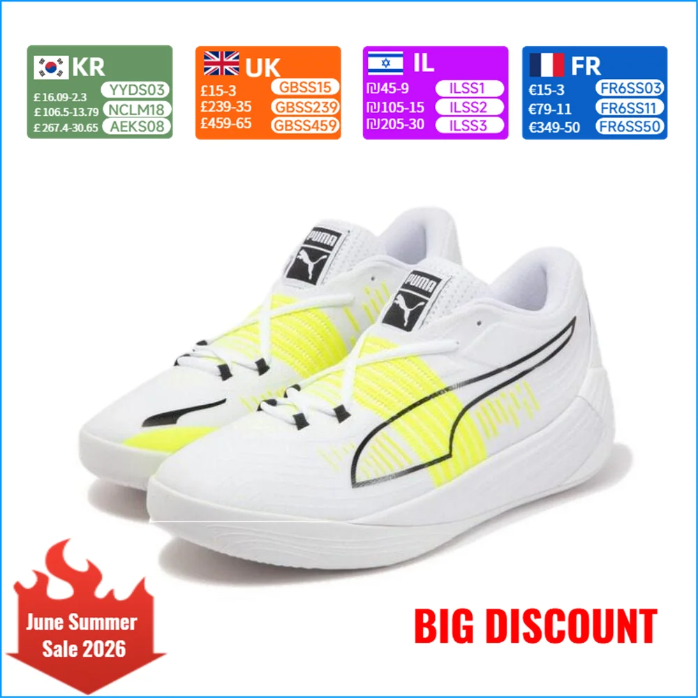 

Puma Fusion Nitro: Comfortable, Cushioned Low-Top Basketball Shoes for On-Court Play—Non-Slip and Durable 195514-12