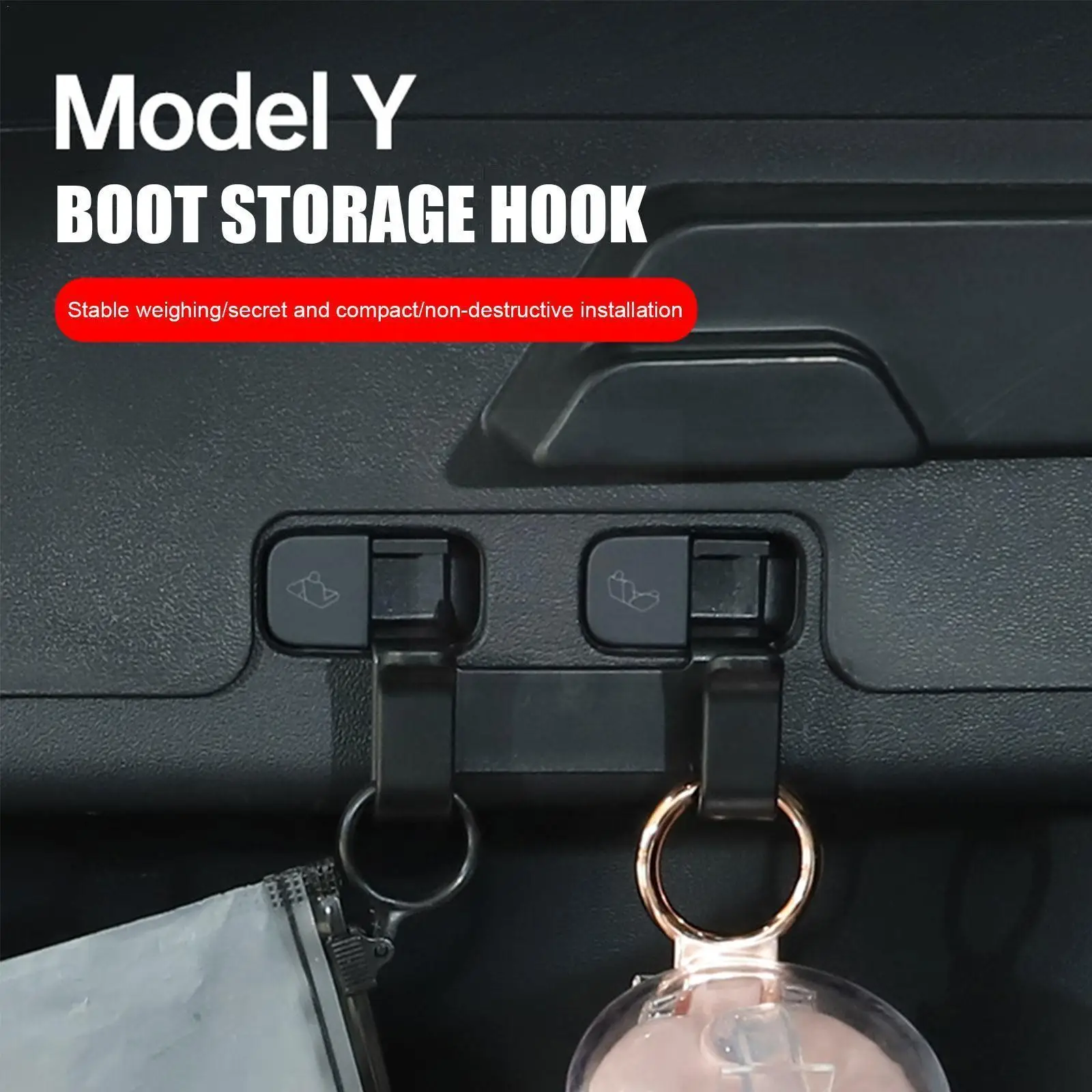 for Tesla MODEL Y Rear Trunk Hook Storage Holder For Luggage Bag Umbrella Hanger ABS Hooks 2023 Interior Accessories