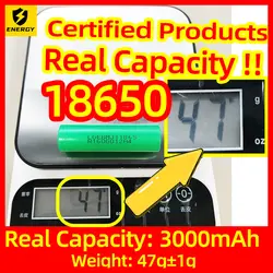 100% Safe and Durable, Real Capacity 3.7V 18650 3000 mAh Llithium-Ion NCR18650GA Rechargeable Multifunctional Battery+Charger