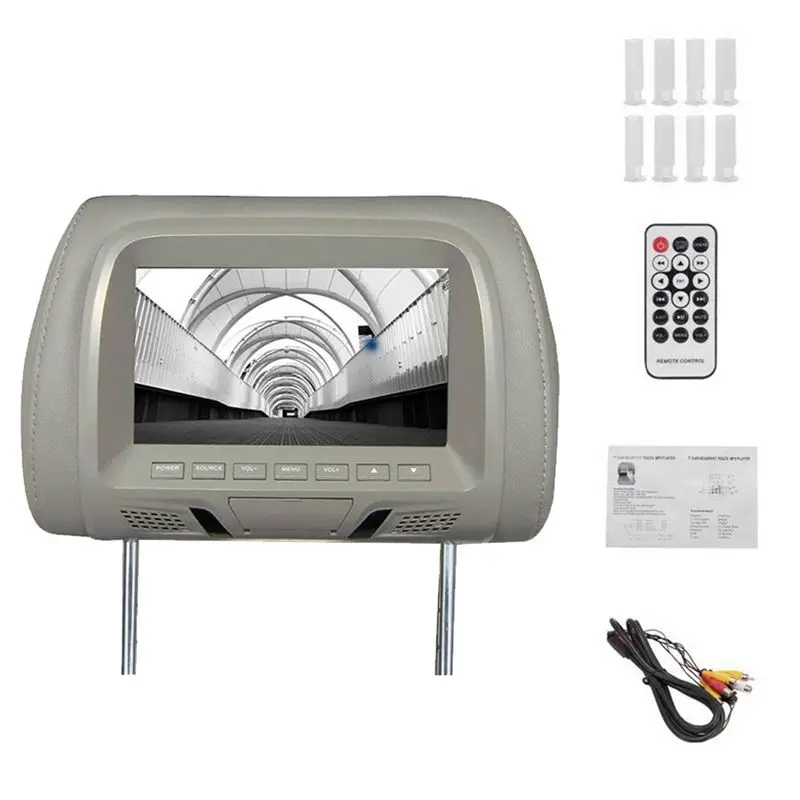 

A19Q-Universal 7Inch Headrest Monitor Screen Rear Seat Entertainment Multi-Media Player For AV USB SD MP4 MP5 FM Player LHD