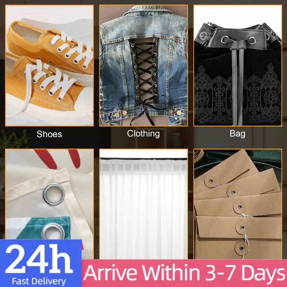 

Semi-Automatic Tarpaulin Eyelet Press with 5000Pcs Metal Eyelets Eyelet Rivet Press 10mm for Fabric Curtains Kit Banners Poster