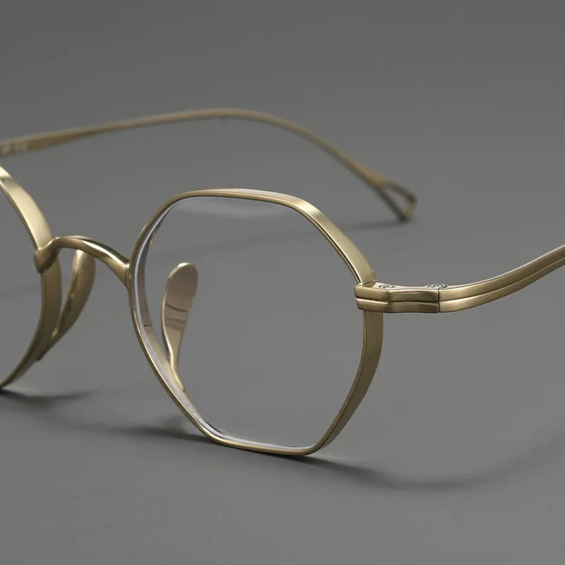 

KIZN титановые многоугольные ретро-чистые очки, новые роскошные мужские и женские очки небольшого размера, оптическая оправа для очков по рецепту 20872Y