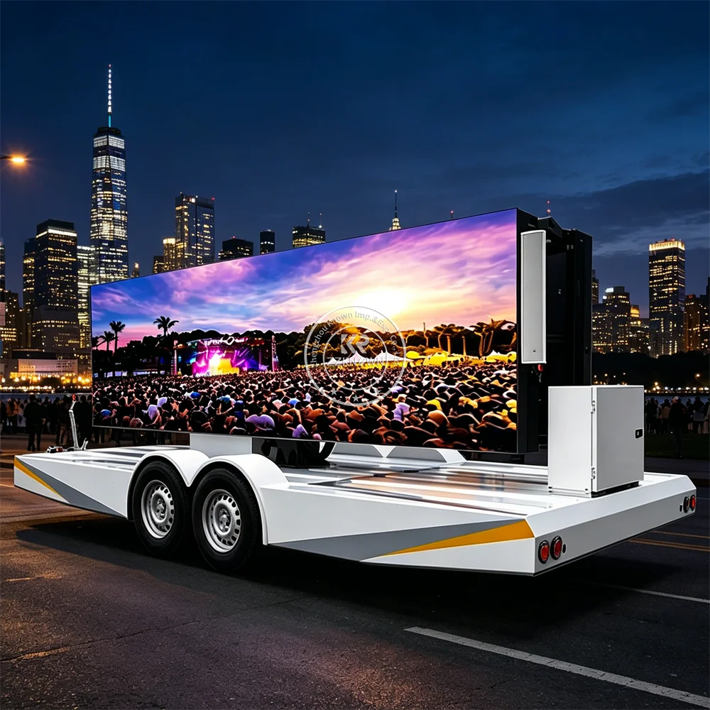 LED Mobile Advertising Trailer Billboard Screen Truck Digital Marketing Display Trailer Event Promotion With Smart Control