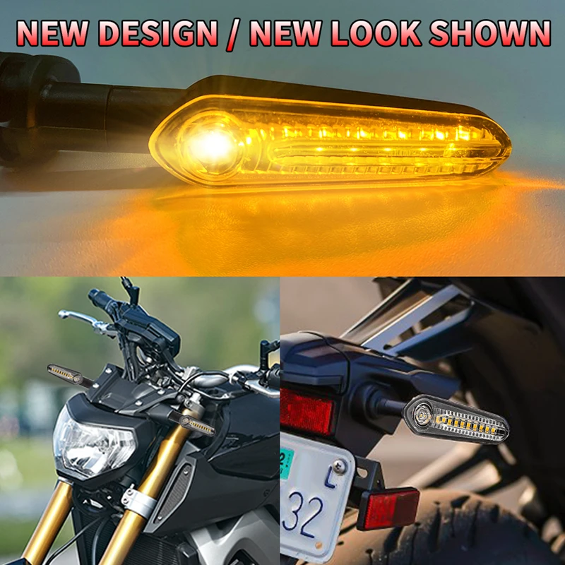 For Yamaha MT07 MT03 MT09 Tracer XSR 700 Universal Motorcycle Turn Siganl Flowing Water Headlight Running Water Front Rear Lamp