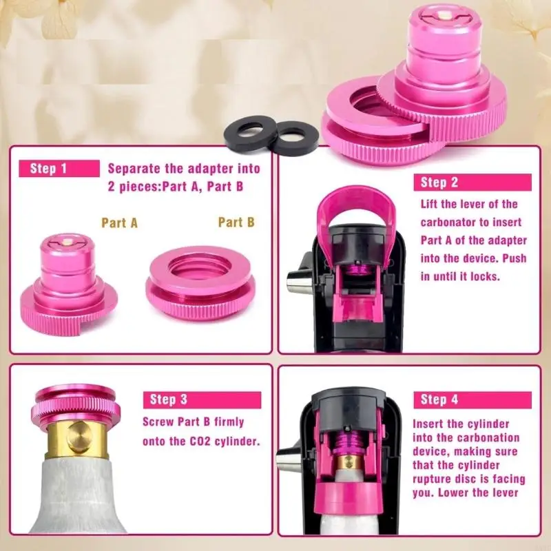 A0NC Conexión rápida Adaptador CO2 con TR21 4 Hilo masculino Home Sodas Bubblers