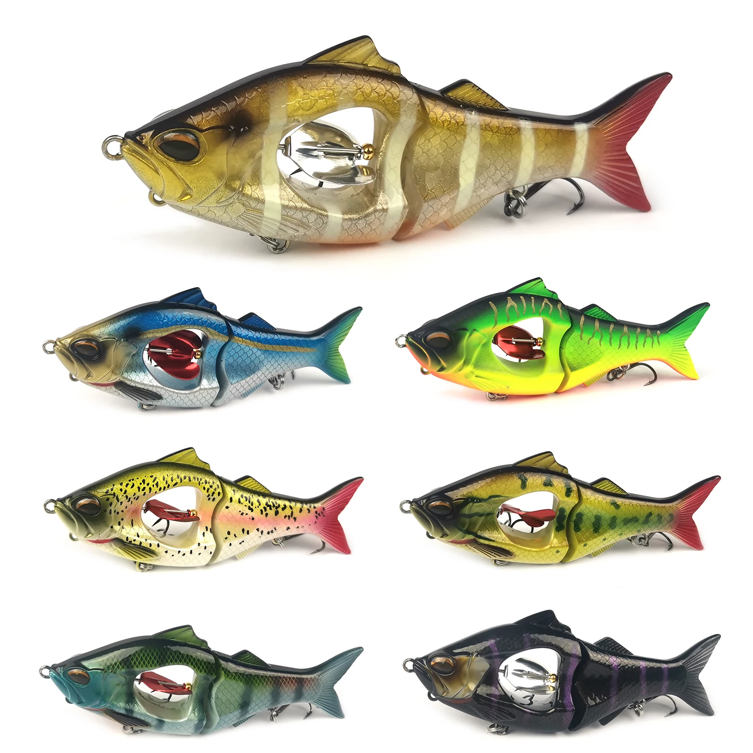 THETIME 10g 22.5g 35g Sinking Swimbait 2-Segment Hard Lure Multi Jointed Wobbler Swim Bait For Bass Pike Fishing Tackle