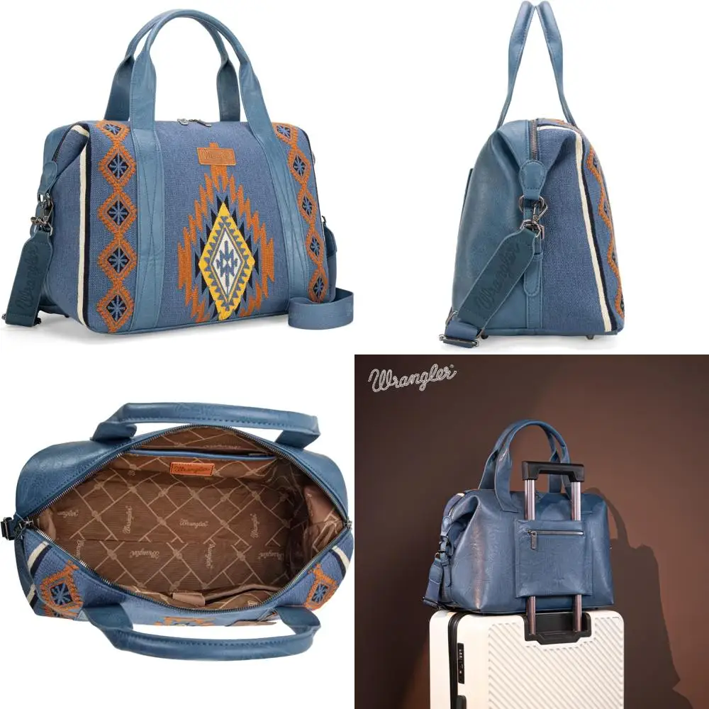 

Большая женская дорожная спортивная сумка Weekender — дизайнерский гобеленовый узор, ручная кладь в джинсовом стиле