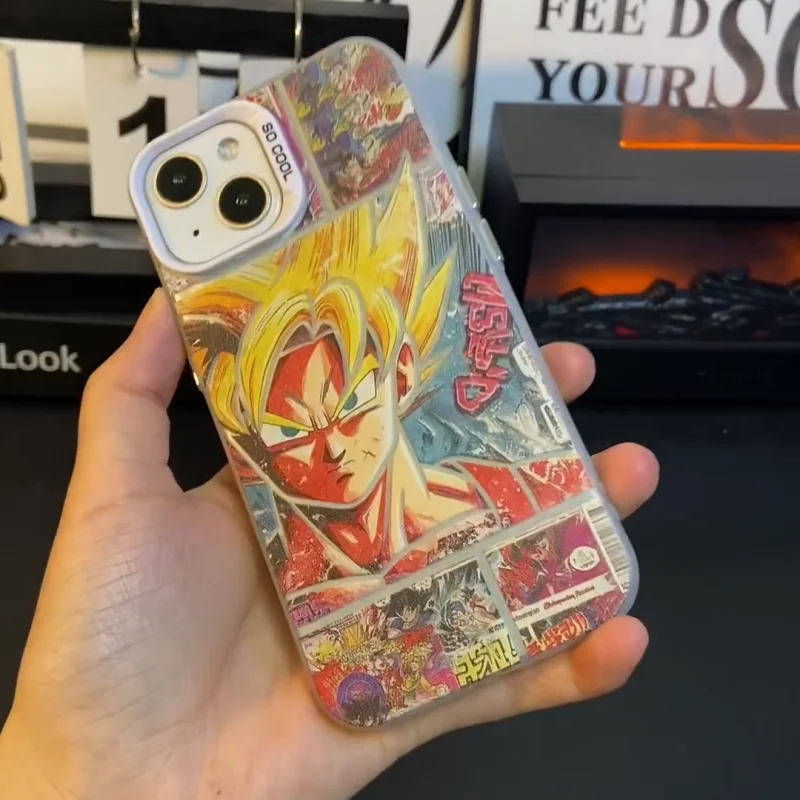 Etui na telefon iPhone 11 12 13 14 15 16 17 Pro Max Plus Air z motywem anime Dragon Ball Z, Son Goku, super Saiyan, odporne na wstrząsy. — zdjęcie produktu 2
