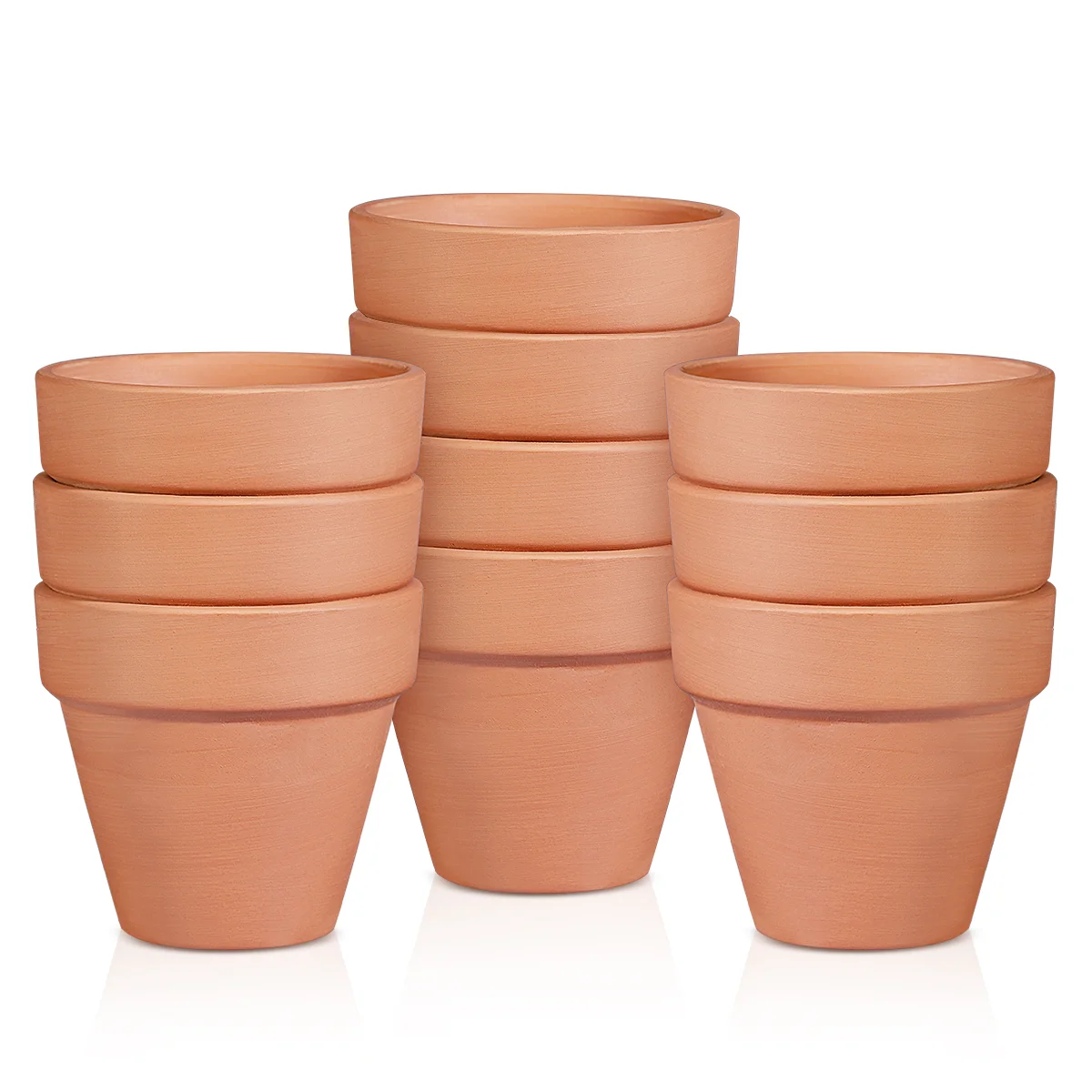 10pcs Mini Terracotta Pot Clay Pottery Planter Cactus Flower Pots Succulent Nursery Pots with Drainage Holes