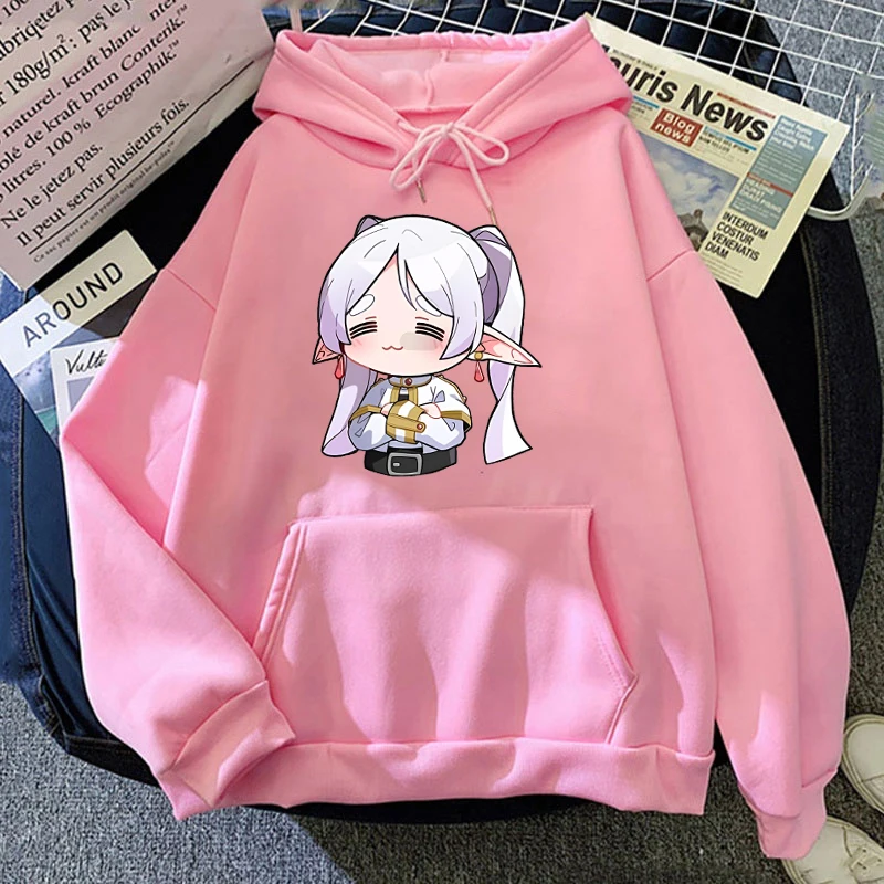 Funny Anime Frieren Print Hoodie Fashion Women Casual Pullover Hoodies Ladies Sweatshirt