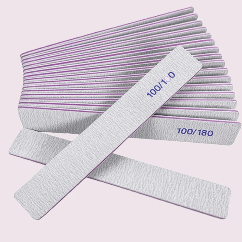 

Nail Files (25 Pack), 100/180 Grit Emery Boards Nail File for Natural Nails and Acrylic Nails, Double Sided Emory Boards limas