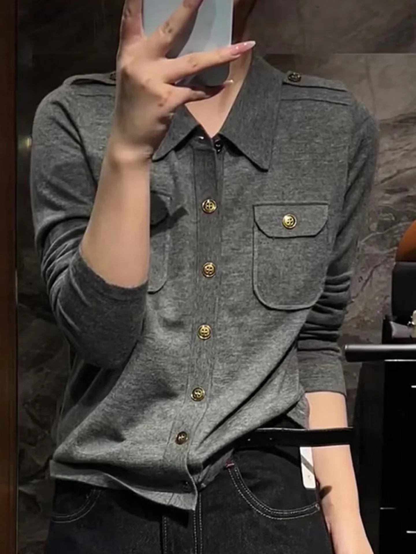 

Роскошный вязаный кардиган в Корейском стиле Long Sve Base irt Sli для поездок на работу, осень 2024, модный элитный вязаный кардиган