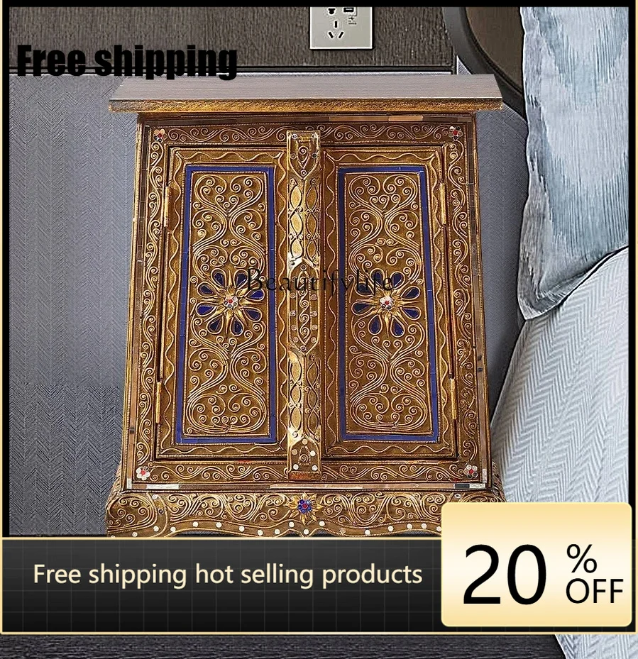 Factory Directpg Solid Wood Bedside Southeast Asian Style Bedside Cabinet Small Furniture Storage Cabinet
